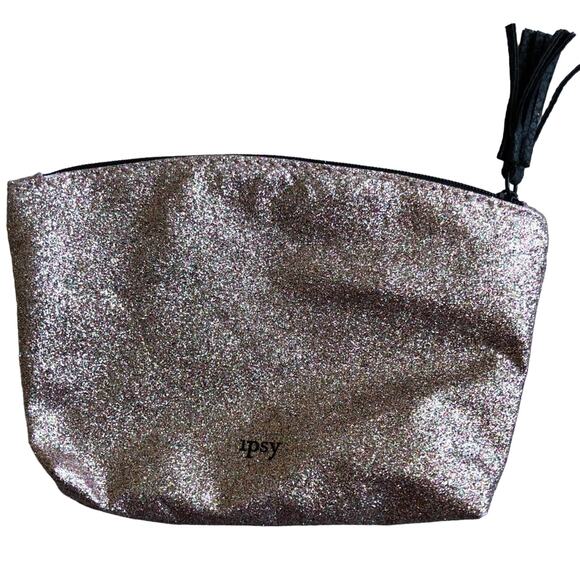 Ipsy May 2019 Pink Multi-Color Glitter Faux Leather Tassel Make-Up Cosmetic Bag - Picture 1 of 5